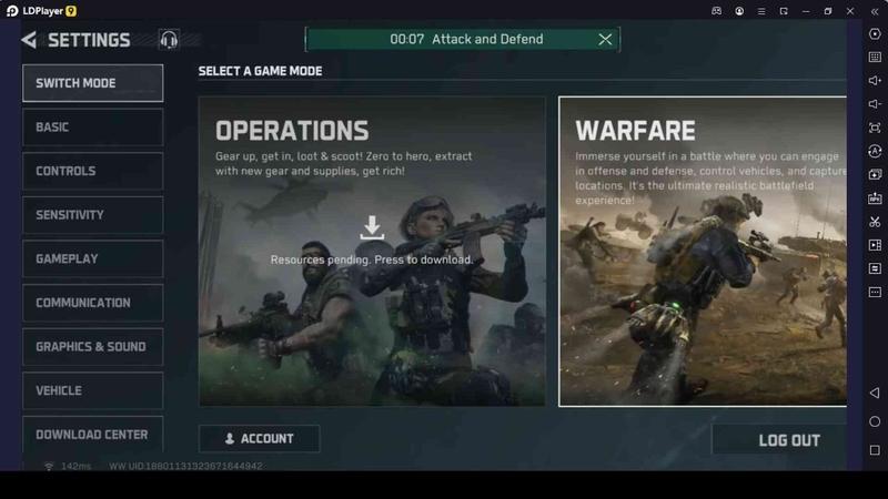Chế độ chơi Warfare và Operations