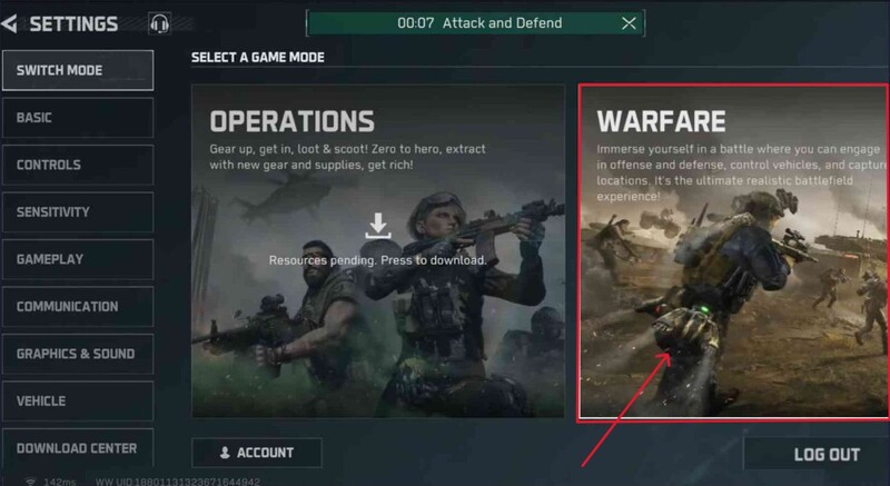 Chế độ Warfare